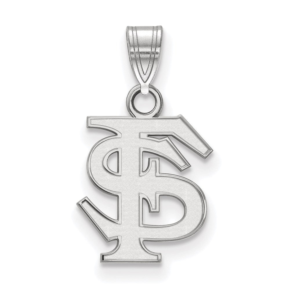 10k White Gold LogoArt Florida State University F-S Small Pendant