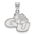 10k White Gold LogoArt Gonzaga University G-U Bulldog Medium Pendant