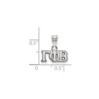 Sterling Silver Rhodium-plated LogoArt Gamma Phi Beta Sorority Greek Letters Small Pendant