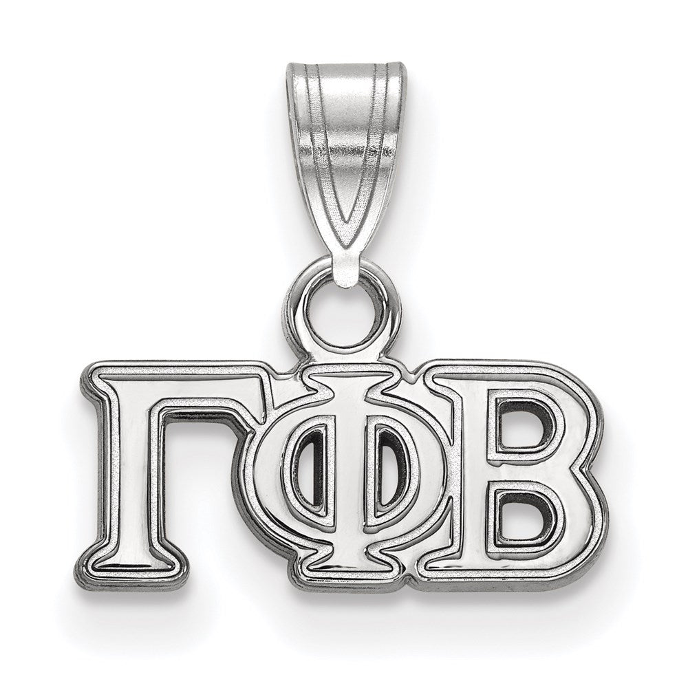 Sterling Silver Rhodium-plated LogoArt Gamma Phi Beta Sorority Greek Letters Small Pendant