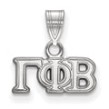 Sterling Silver Rhodium-plated LogoArt Gamma Phi Beta Sorority Greek Letters Small Pendant