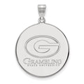 Sterling Silver Rhodium-plated LogoArt Grambling State University Extra Large Disc Pendant