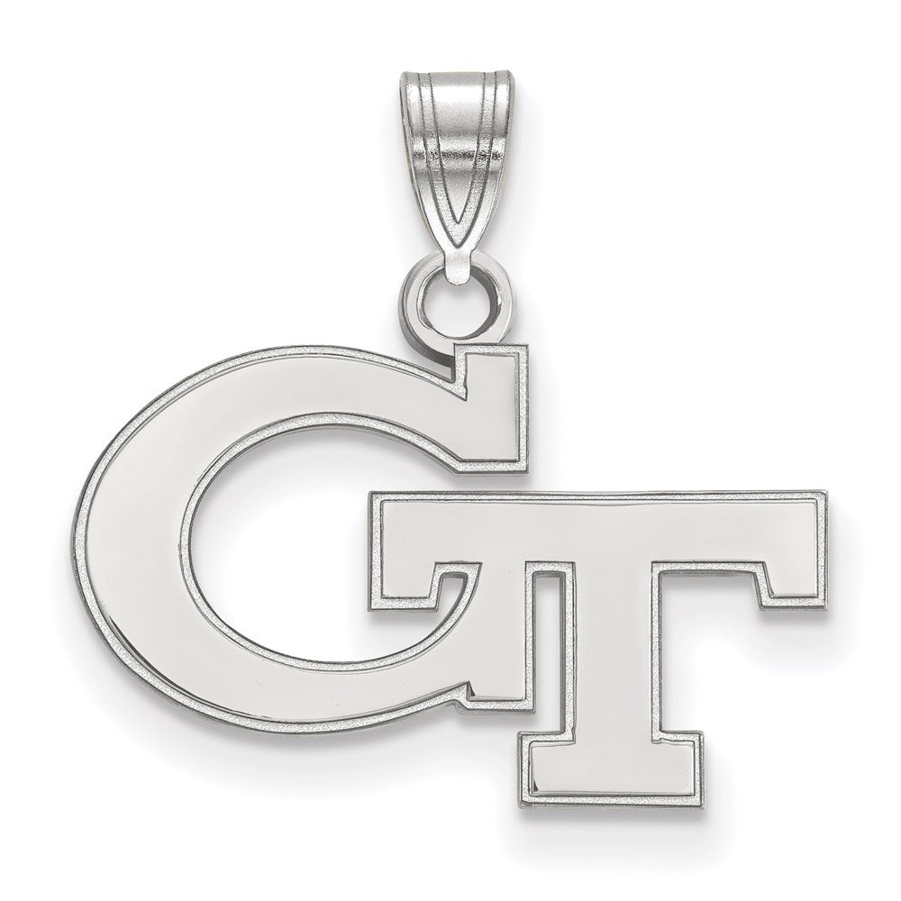 14k White Gold LogoArt Georgia Institute of Technology G-T Small Pendant