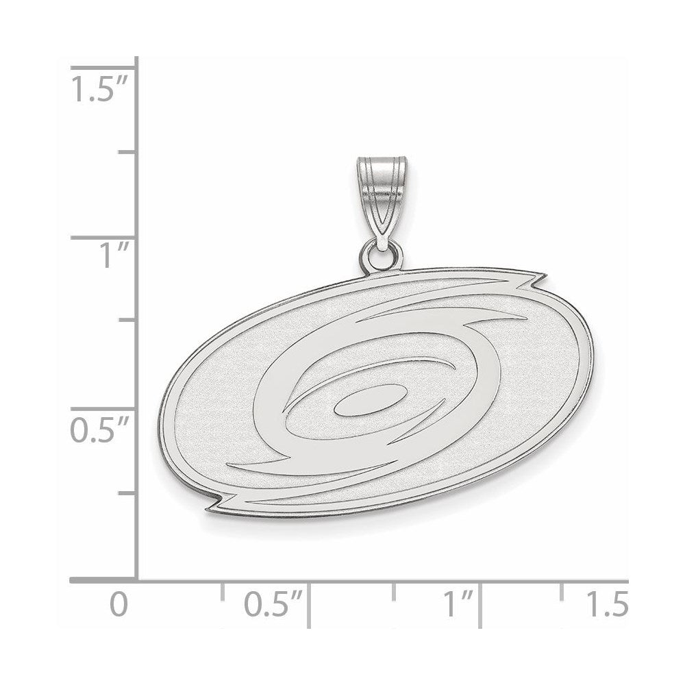 14k White Gold NHL LogoArt Carolina Hurricanes Large Pendant