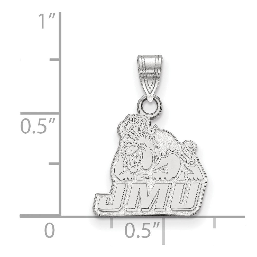 10k White Gold LogoArt James Madison University Small Pendant