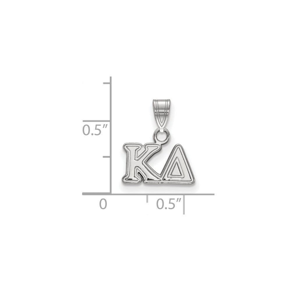 Sterling Silver Rhodium-plated LogoArt Kappa Delta Sorority Greek Letters Small Pendant
