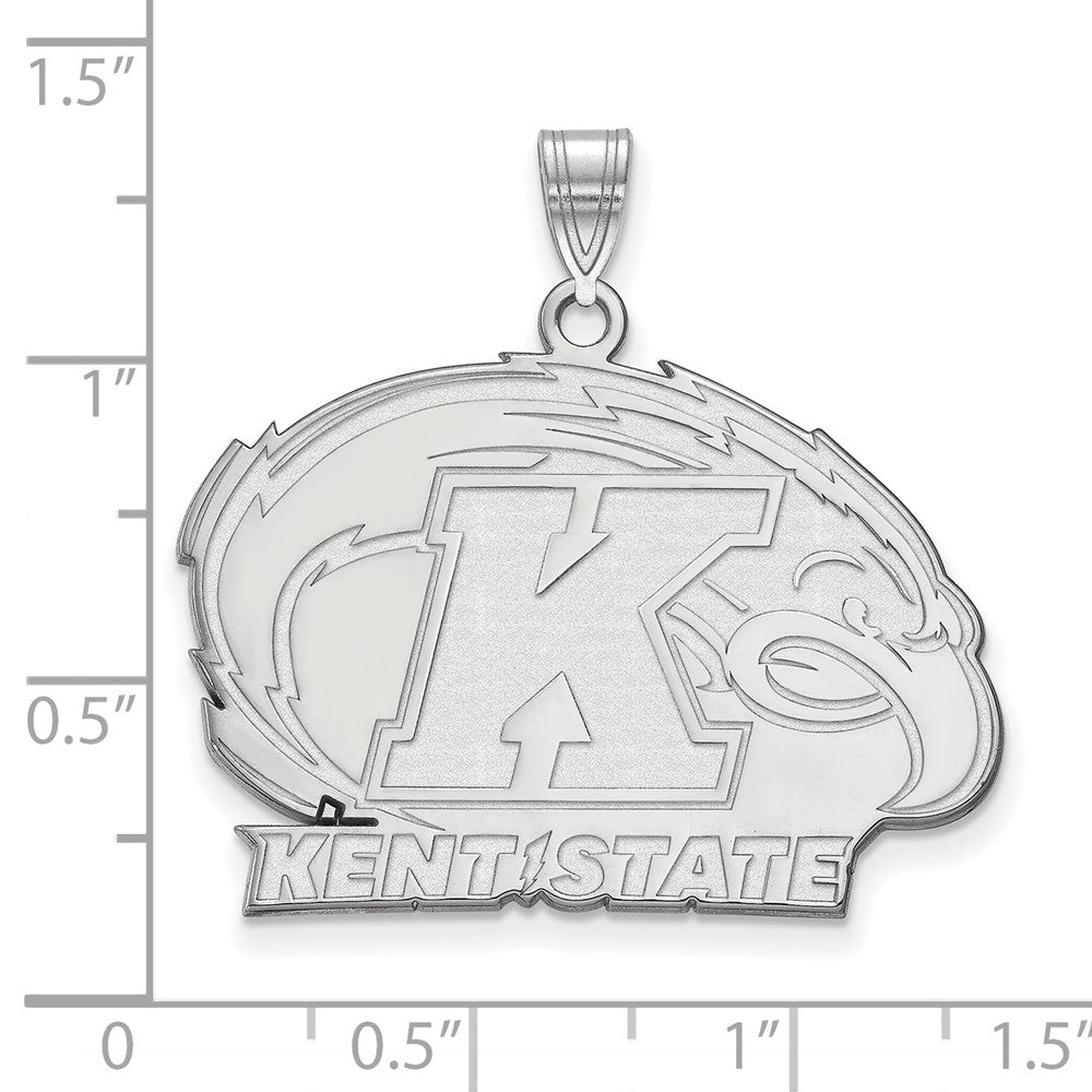 Sterling Silver Rhodium-plated LogoArt Kent State University Large Pendant