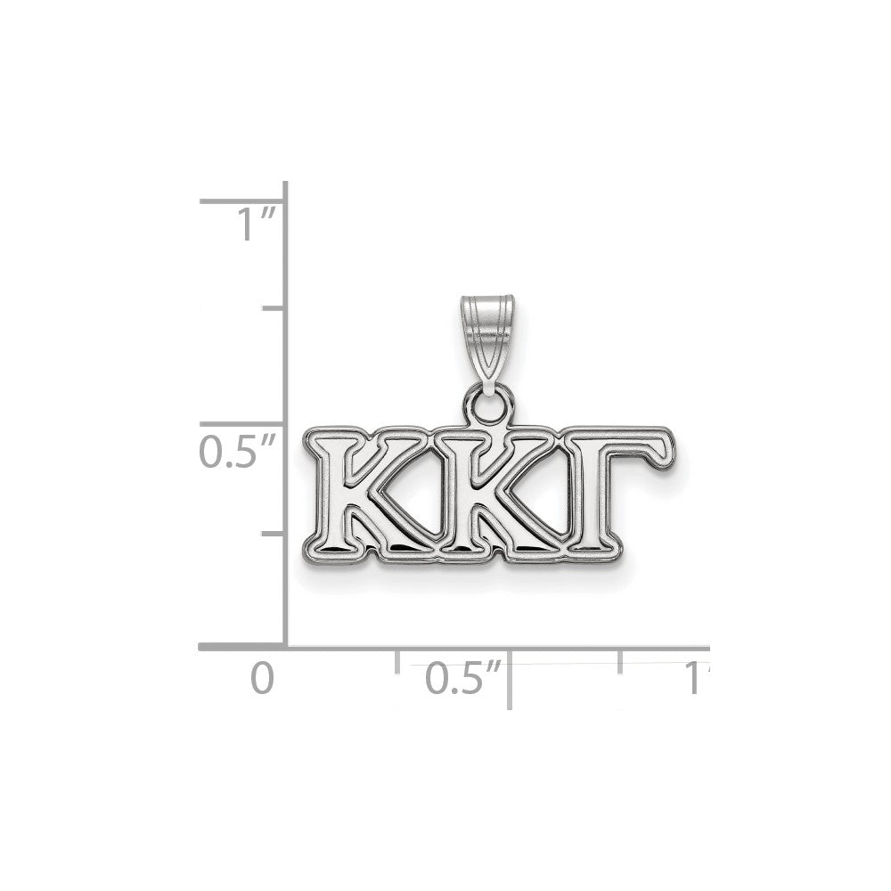 Sterling Silver Rhodium-plated LogoArt Kappa Kappa Gamma Sorority Greek Letters Small Pendant