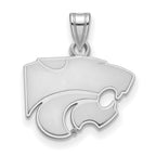 Sterling Silver Rhodium-plated LogoArt Kansas State University Wildcat Small Pendant