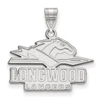 Sterling Silver Rhodium-plated LogoArt Longwood University Lancers Medium Pendant