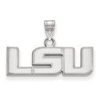 Sterling Silver Rhodium-plated LogoArt Louisiana State University L-S-U Small Pendant