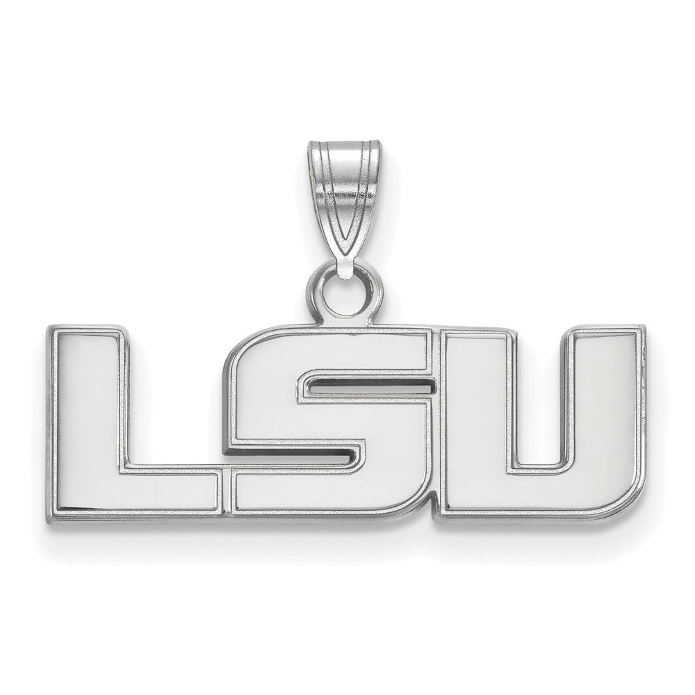 10k White Gold LogoArt Louisiana State University L-S-U Small Pendant
