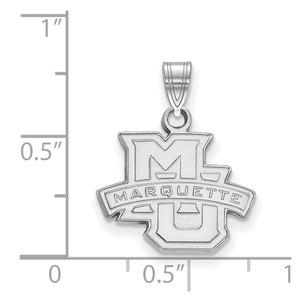 Sterling Silver Rhodium-plated LogoArt Marquette University Small Pendant