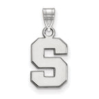 Sterling Silver Rhodium-plated LogoArt Michigan State University Letter S Small Pendant