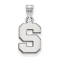 10k White Gold LogoArt Michigan State University Letter S Small Pendant