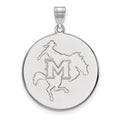 14k White Gold LogoArt McNeese State University Extra Large Disc Pendant