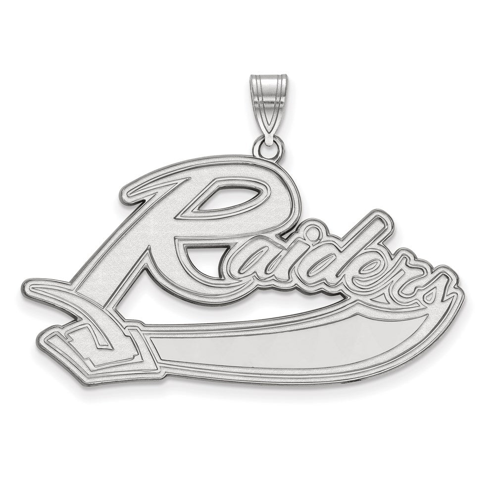 Sterling Silver Rhodium-plated LogoArt Mt Union College Raiders Extra Large Pendant