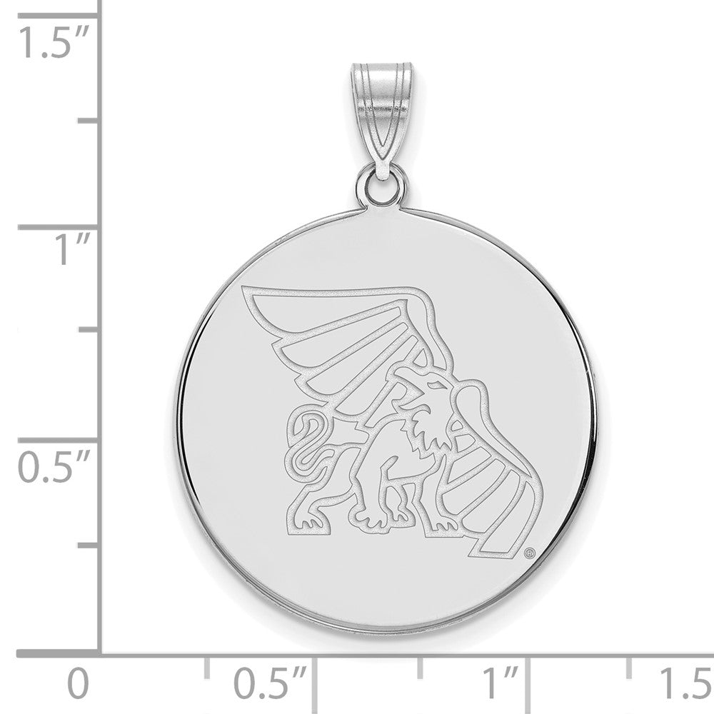 10k White Gold LogoArt Missouri Western State University Griffon Extra Large Disc Pendant