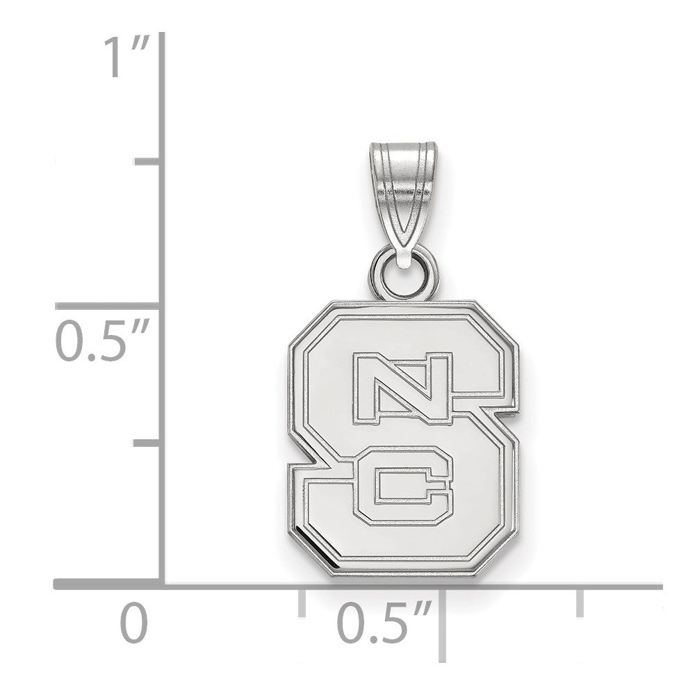 10k White Gold LogoArt North Carolina State University N-C-S Small Pendant