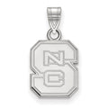 10k White Gold LogoArt North Carolina State University N-C-S Small Pendant