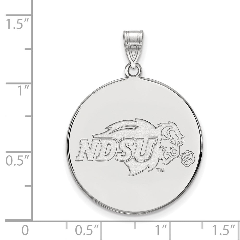 14k White Gold LogoArt North Dakota State University Extra Large Disc Pendant