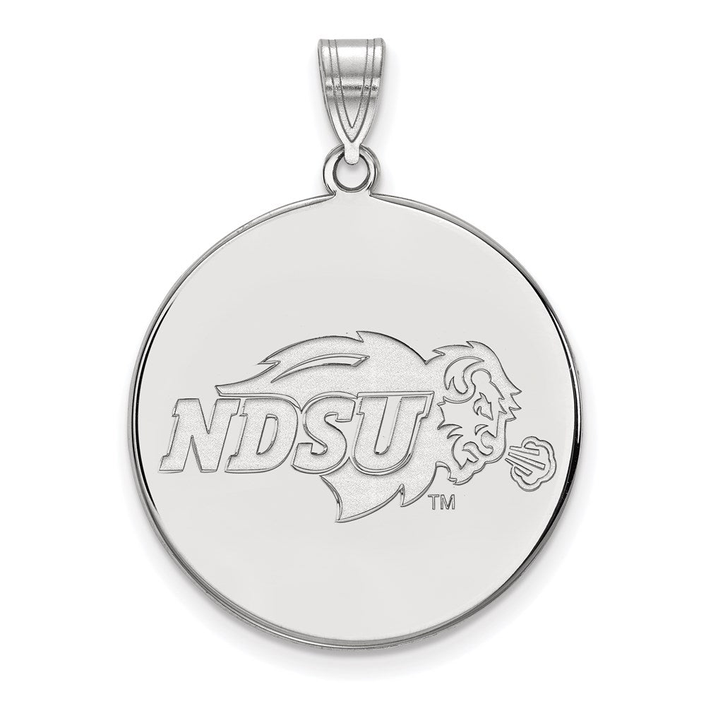 14k White Gold LogoArt North Dakota State University Extra Large Disc Pendant