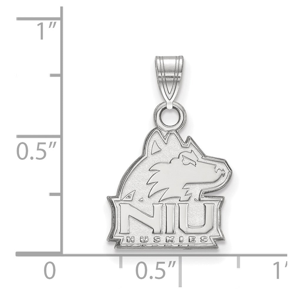 10k White Gold LogoArt Northern Illinois University N-I-U Huskies Small Pendant