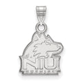 14k White Gold LogoArt Northern Illinois University N-I-U Huskies Small Pendant