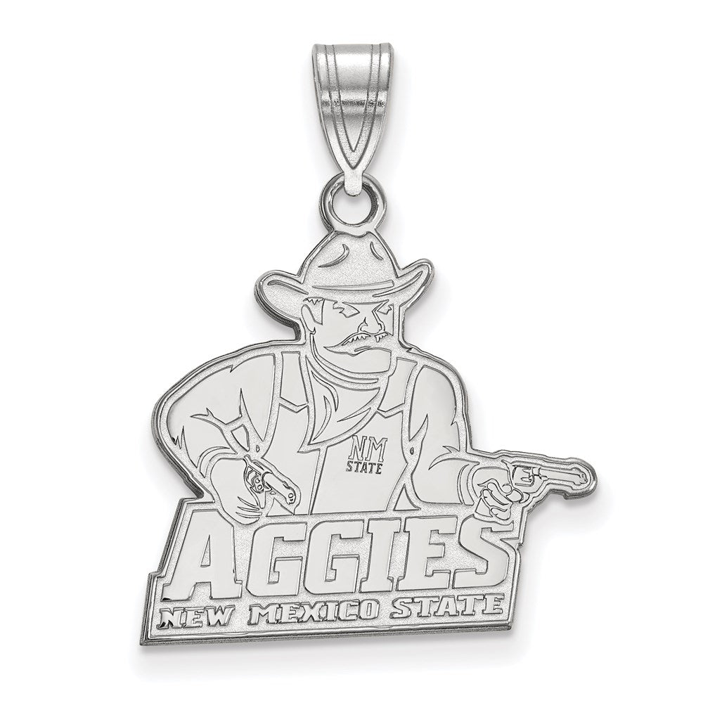 14k White Gold LogoArt New Mexico State University Aggies Large Pendant