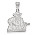 Sterling Silver Rhodium-plated LogoArt New Mexico State University Aggies Large Pendant