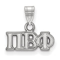 Sterling Silver Rhodium-plated LogoArt Pi Beta Phi Sorority Greek Letters Small Pendant