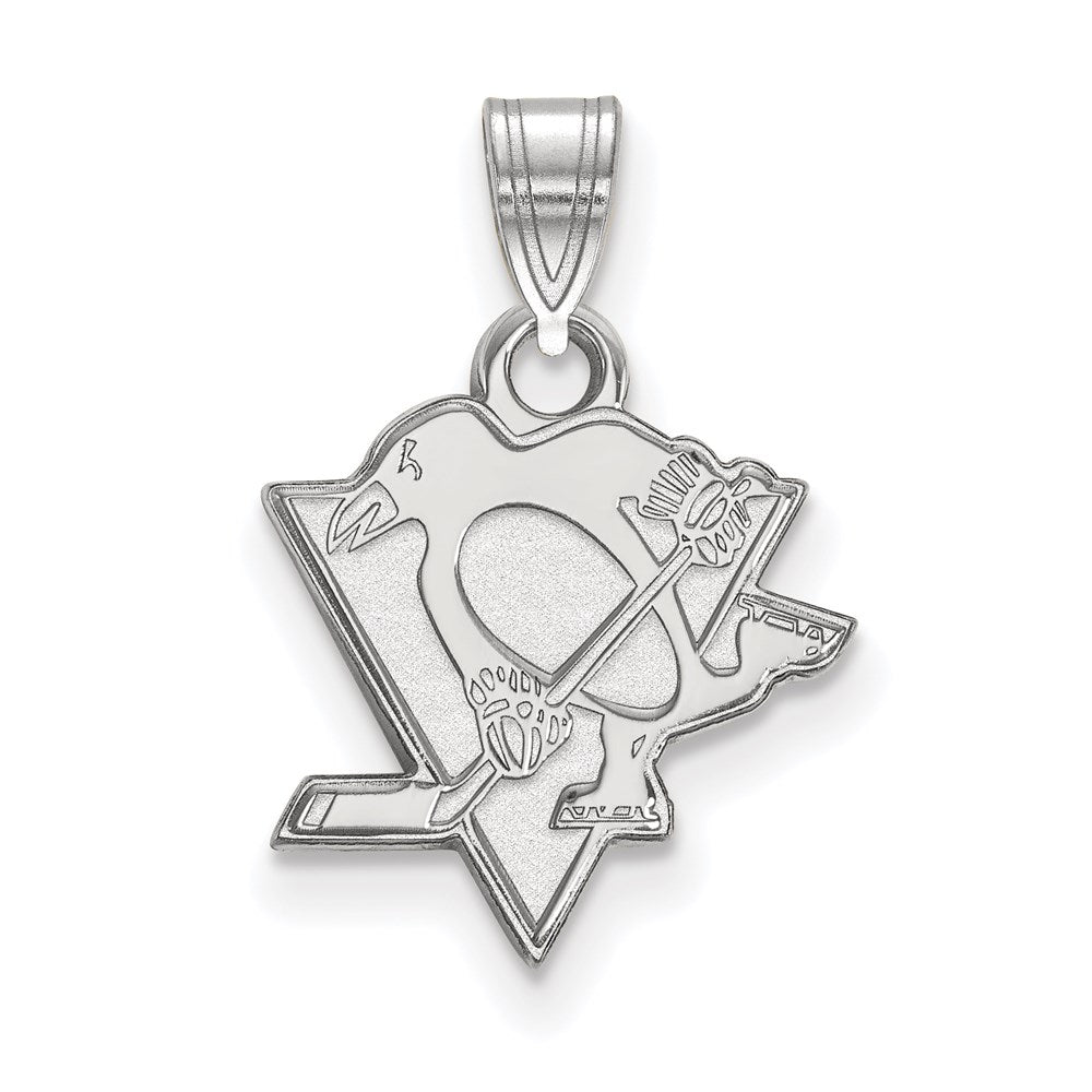 10k White Gold NHL LogoArt Pittsburgh Penguins Small Pendant
