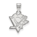 Sterling Silver Rhodium-plated NHL LogoArt Pittsburgh Penguins Small Pendant