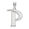 Sterling Silver Rhodium-plated LogoArt Pepperdine University Letter P Large Pendant