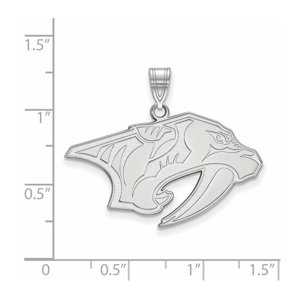 10k White Gold NHL LogoArt Nashville Predators Large Pendant