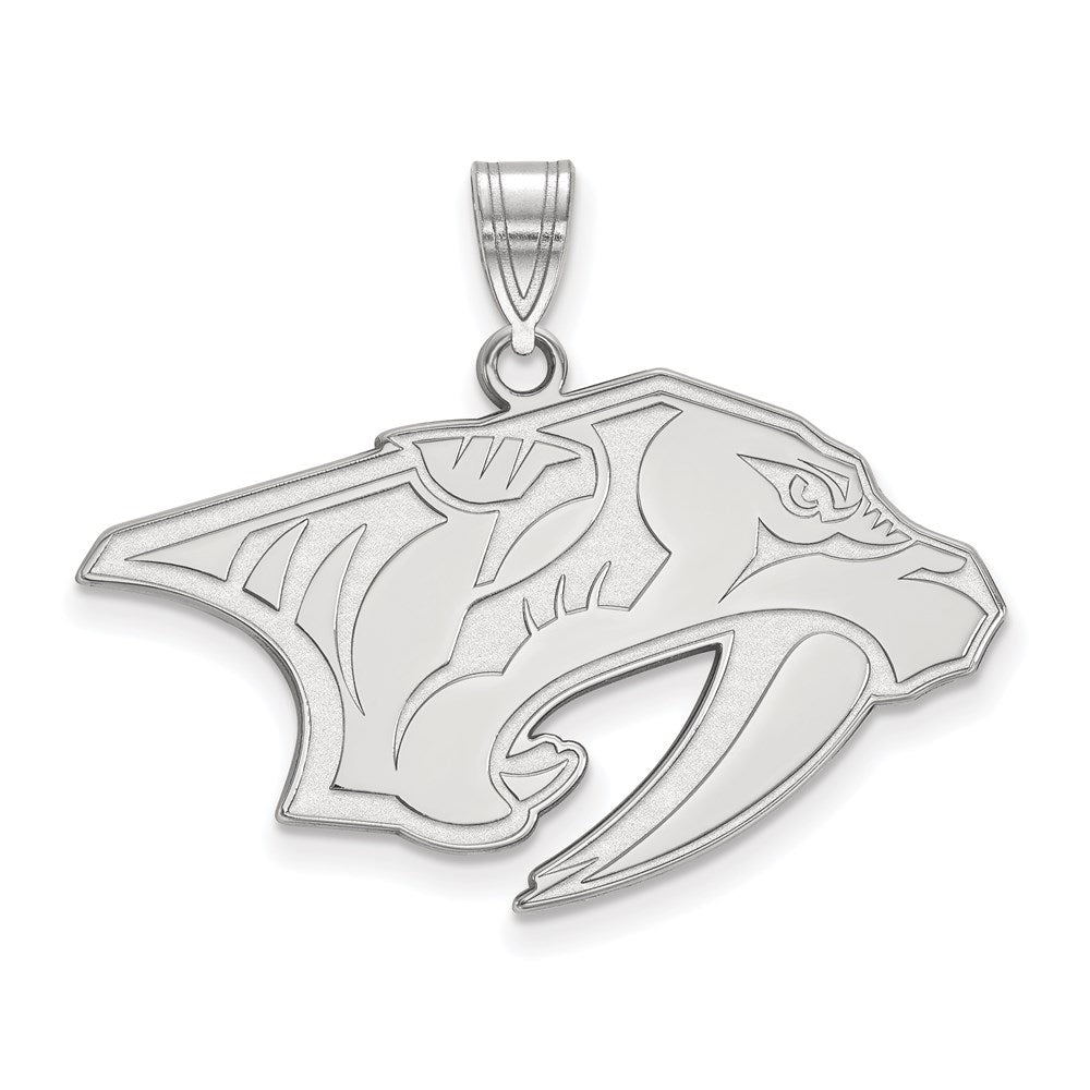 14k White Gold NHL LogoArt Nashville Predators Large Pendant