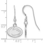 Sterling Silver Rhodium-plated LogoArt Penn State University Lion Extra Small Dangle Wire Earrings