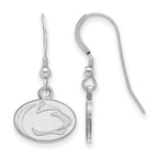 Sterling Silver Rhodium-plated LogoArt Penn State University Lion Extra Small Dangle Wire Earrings