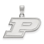 Sterling Silver Rhodium-plated LogoArt Purdue University Letter P Small Pendant