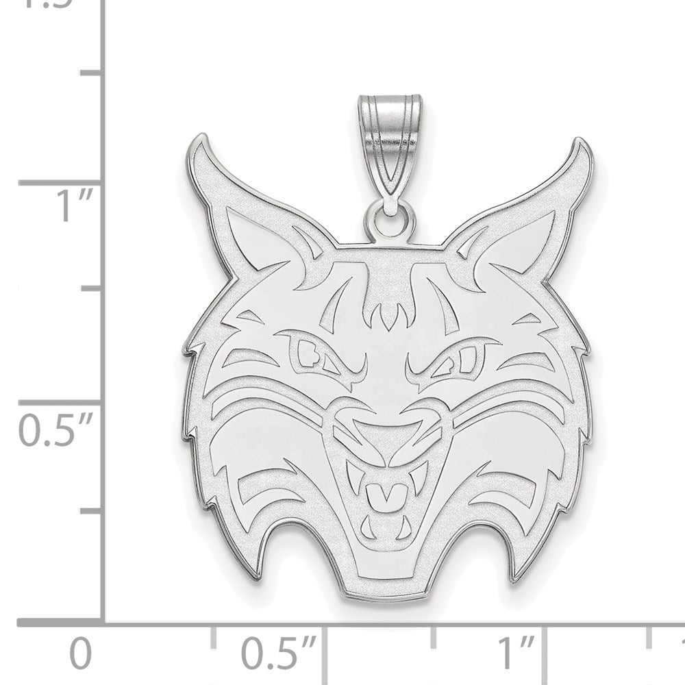 Sterling Silver Rhodium-plated LogoArt Quinnipiac University Bobcat Extra Large Pendant