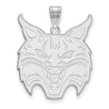 Sterling Silver Rhodium-plated LogoArt Quinnipiac University Bobcat Extra Large Pendant