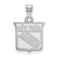 10k White Gold NHL LogoArt New York Rangers Small Pendant