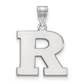 14k White Gold LogoArt Rutgers University Letter R Medium Pendant