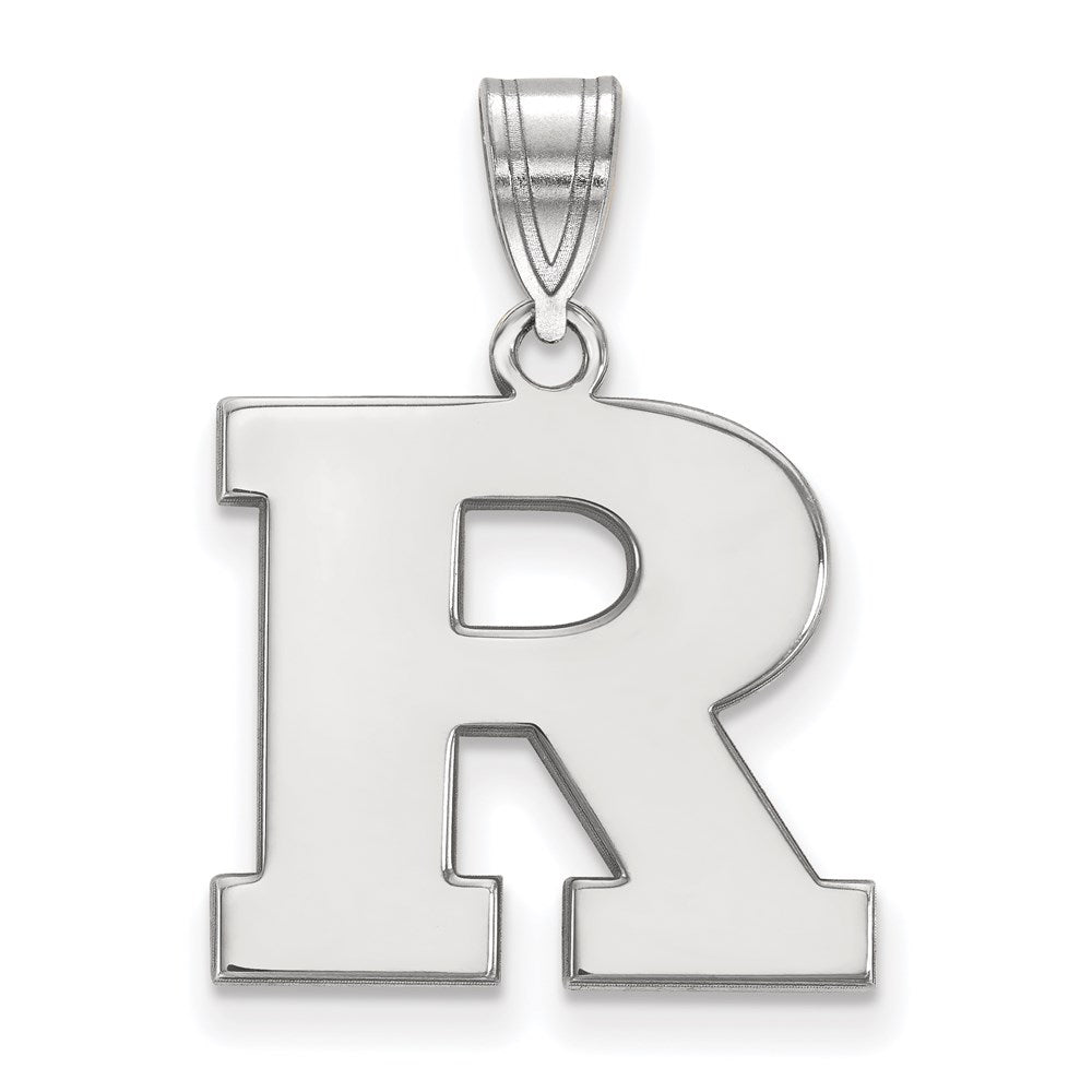 10k White Gold LogoArt Rutgers University Letter R Medium Pendant