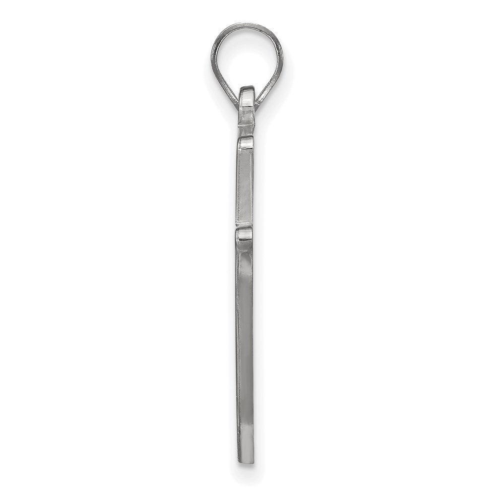Sterling Silver Rhodium-plated LogoArt Southern University Jaguars Extra Large Pendant