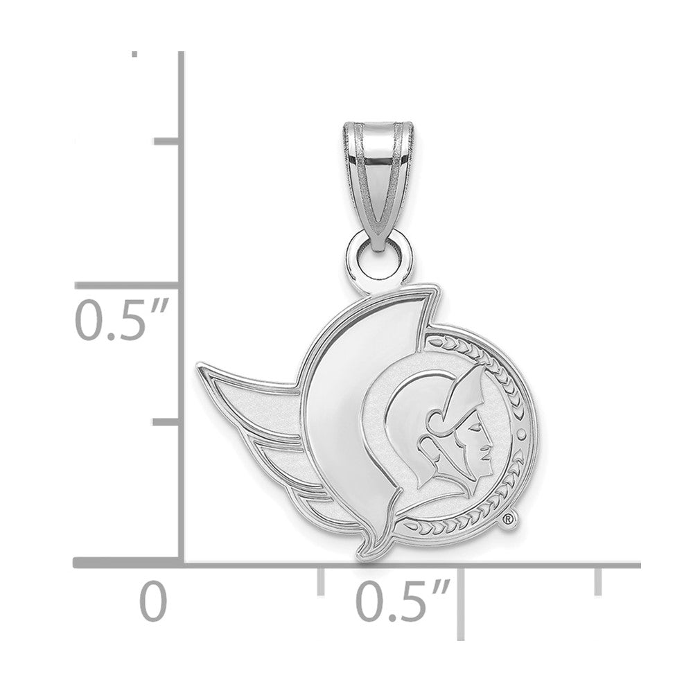 10k White Gold NHL LogoArt Ottawa Senators Small Pendant