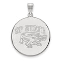 Sterling Silver Rhodium-plated LogoArt San Francisco State University Extra Large Disc Pendant