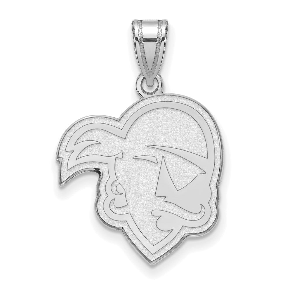 Sterling Silver Rhodium-plated LogoArt Seton Hall University Pirate Large Pendant