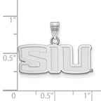 Sterling Silver Rhodium-plated LogoArt Southern Illinois University S-I-U Small Pendant