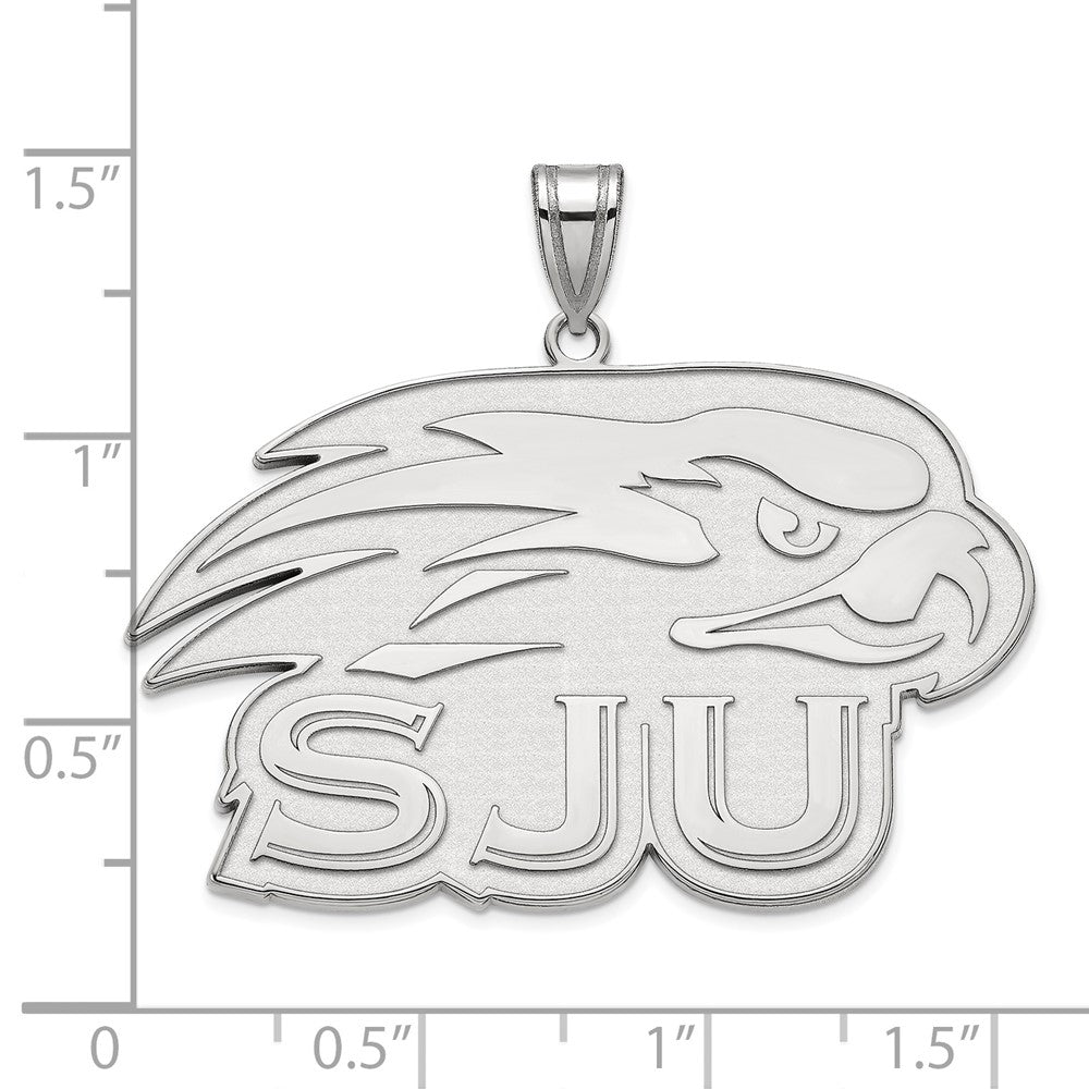 14k White Gold LogoArt St Joseph's University Hawks Extra Large Pendant